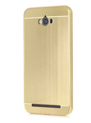 Други Бъмпъри за телефони Луксозен алуминиев бъмпър с твърд огледален златист гръб Asus ZenFone MAX ZC550KL